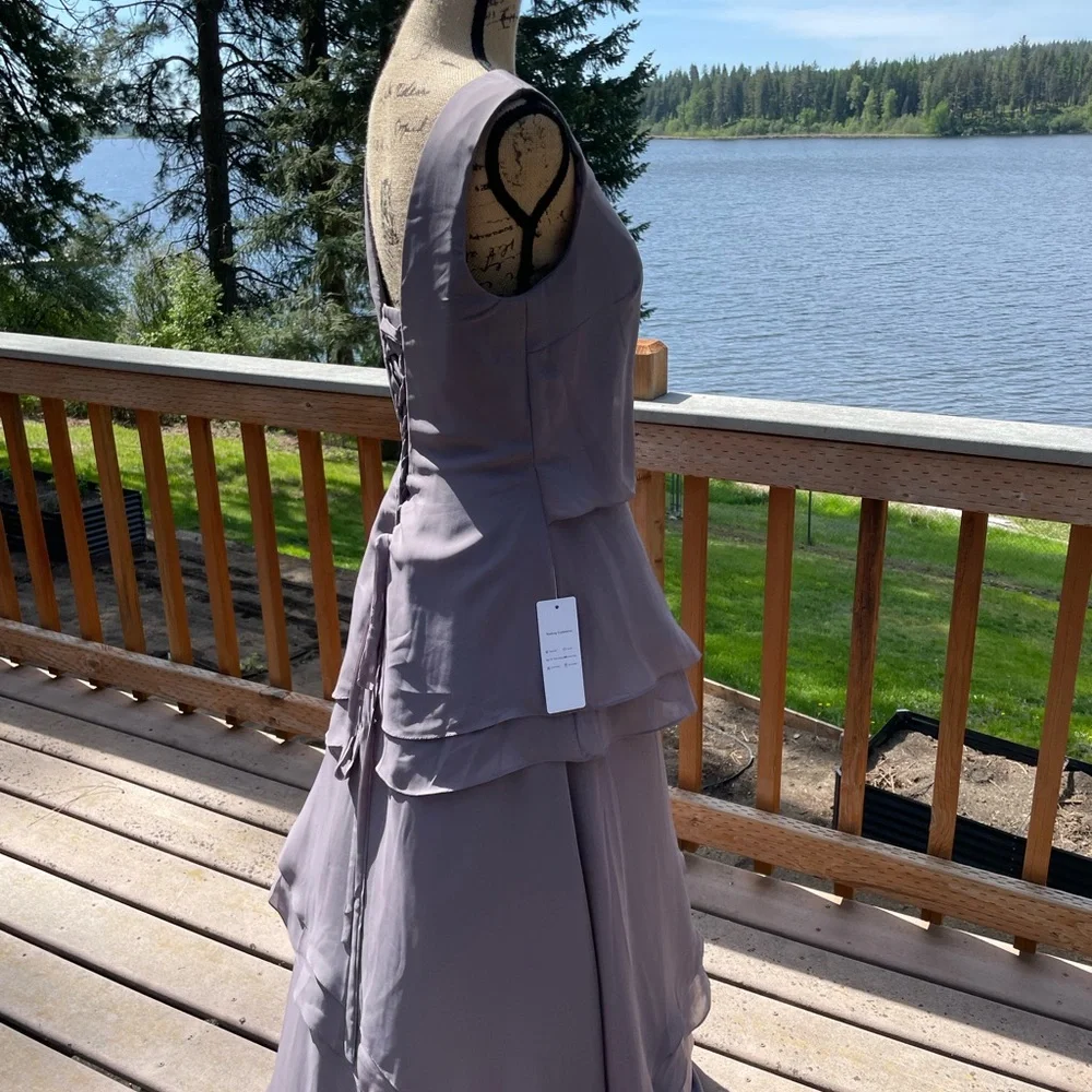 NWT Mother of The Bride Chiffon Tiered Ruffles Long Formal Evening Gowns - Picture 9 of 10